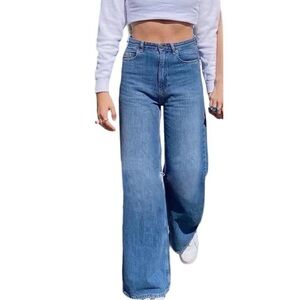 NWT NVFelix‎ High Rise Straight Leg Jeans Medium Wash Size L